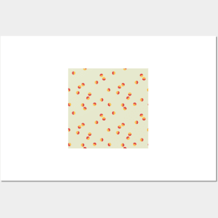 Scattered Dots Minimalist Geometric Pattern - Bright Colorful Ecru Posters and Art